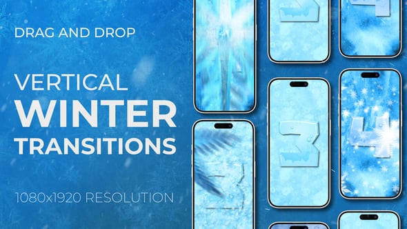 Videohive Winter Frost Snow Christmas Vertical Transitions