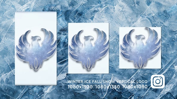 Videohive Winter Ice Fall Snow Vertical Story Reel Logo Opener