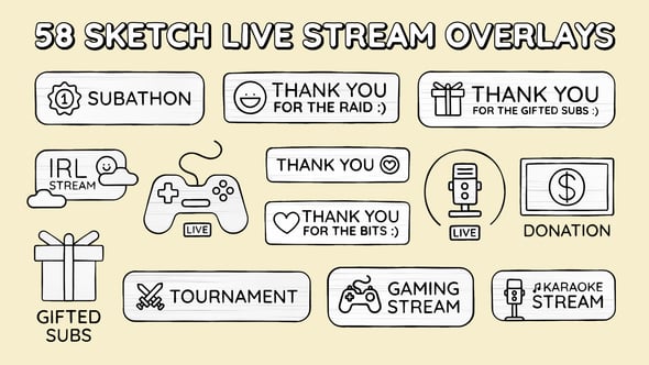 Videohive Sketch Live Stream Overlays