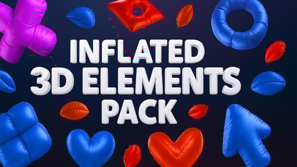 Videohive 3D Glossy Inflated Pack – Trendy Plastic Shapes & Visual FX