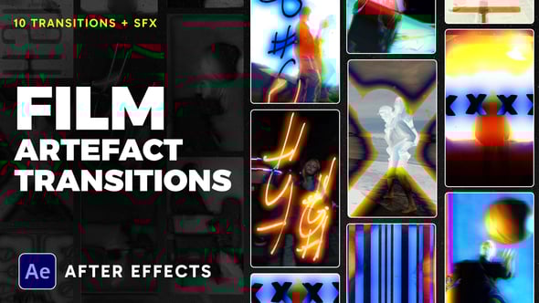 Videohive Vertical Film Artefact Transitions