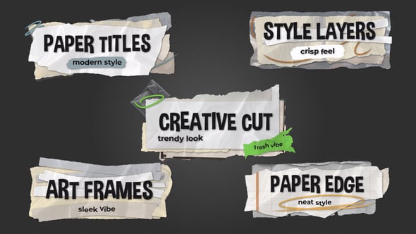 Videohive Modern Ripped Paper Titles