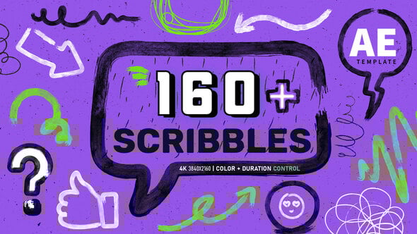 Videohive Scribble Animation Pack – Hand-Drawn Doodle FX & Motion Overlays