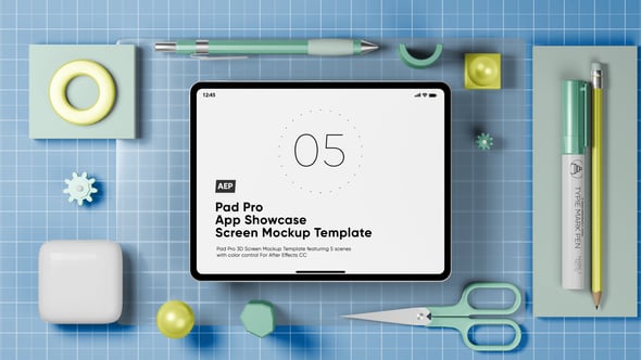 Videohive Pad Pro App Showcase Screen Mockup Template