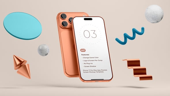 Videohive Floating Phone 17 App Preview Screen Template