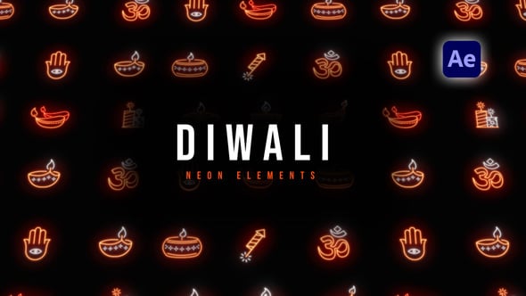 Videohive Diwali Neon Elements