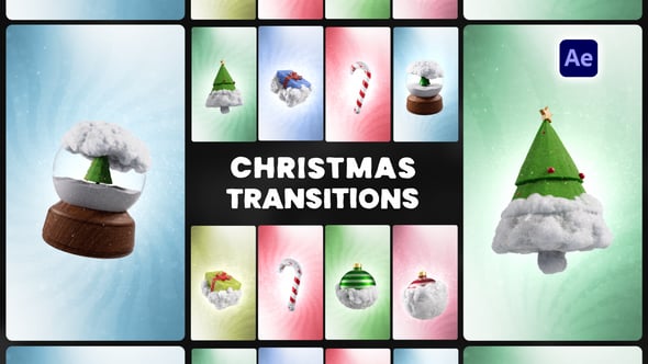 Videohive Christmas Vertical Transitions