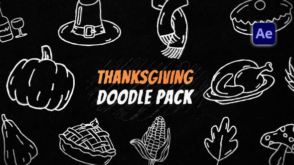 Videohive Thanksgiving Doodles Pack