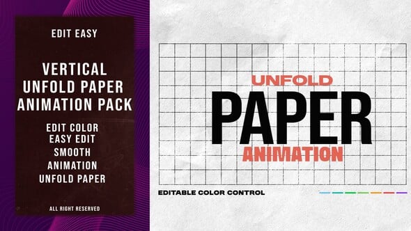 Videohive Vertical Unfold Paper Animation Pack