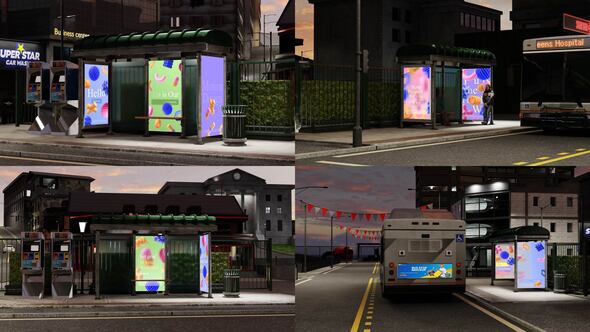 Videohive Bus Stop Billboard Mockups