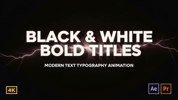 Videohive Black & White Bold Titles – Modern Text Typography Animation