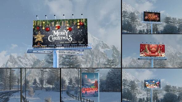 Videohive Merry CHristmas Billboard Mockup