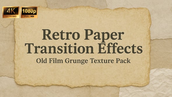 Videohive Retro Paper Transition Effects – Old Film Grunge & Texture Pack