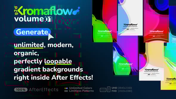 Videohive Generative Organic Fluid Gradient Background Loops – Kromaflow Volume 01