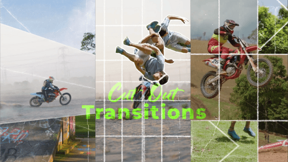 Videohive Vertical Cut Out Transitions