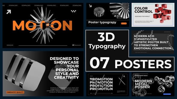 Videohive 3D Typography Poster