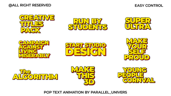 Videohive Pop Text Animation | AE