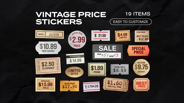 Videohive Animated Vintage Price Stickers