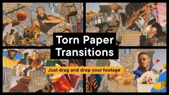 Videohive Torn Paper Transitions 61050233