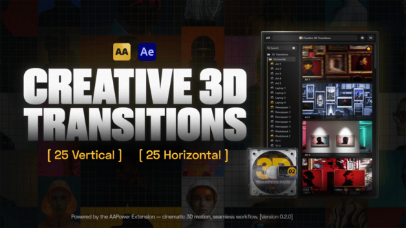 Videohive Creative 3D Transitions: 50 Dynamic Transitions for After Effects | AAPower