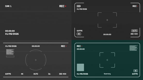 Videohive CCTV Overlays and Frames