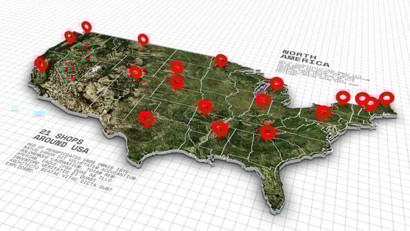 Videohive Customizable North America Map with Location Pins