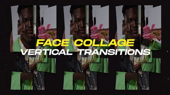 Videohive Vertical Face Collage Transitions | Dynamic Portrait Reveal Pack
