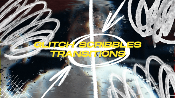 Videohive Glitch Scribbles Elements Transitions