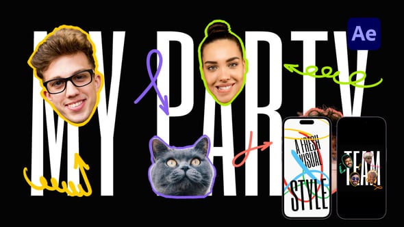 Videohive Bold & Colorful Face Intro