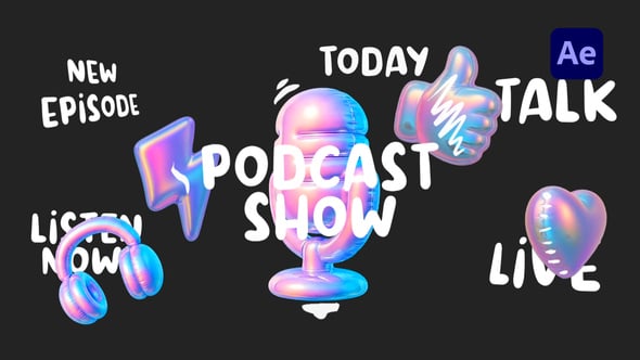 Videohive Neon Bubble Podcast Opener