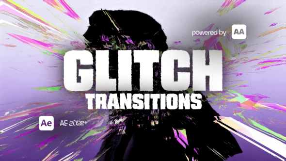 Videohive Glitch Transitions Pack: Modern Glitch Cuts for After Effects