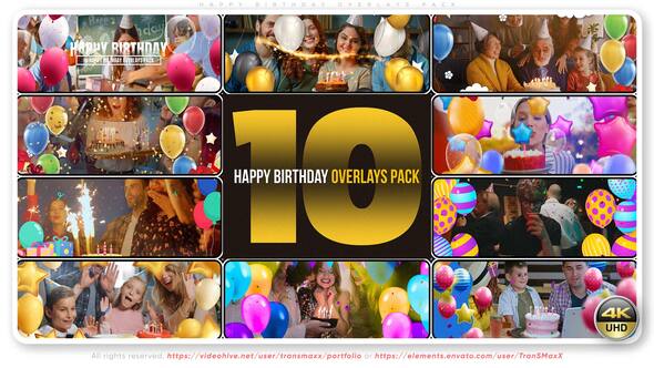 Videohive Happy Birthday Overlays Pack
