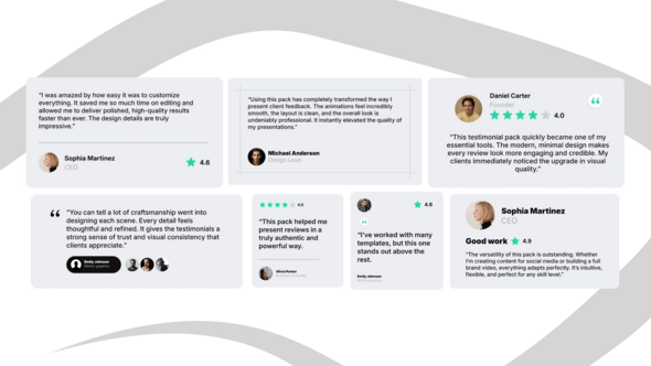 Videohive Testimonials Pack Review (Light Mode)