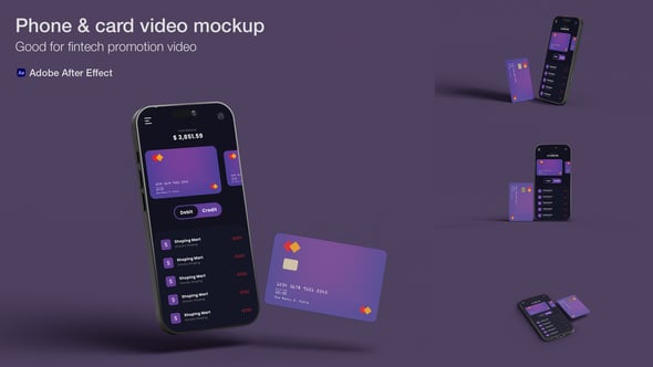 Videohive Minimal Phone & Card Showcase – 4K 60fps After Effects Mockup