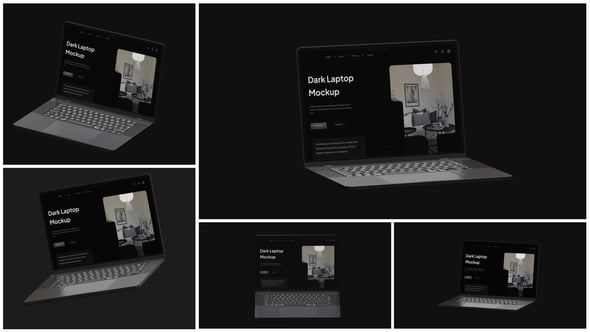 Videohive Dark Laptop mockup 60821214