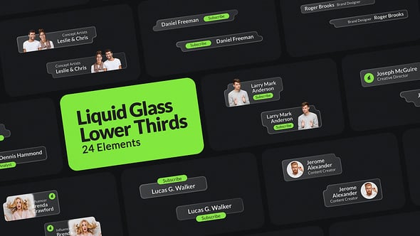 Videohive Liquid Glass Lower Thirds 60440006