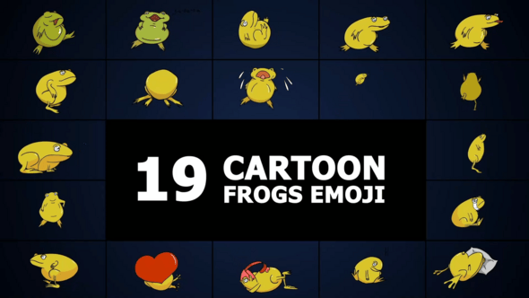 Videohive Cartoon Frogs Emoji for After Effects