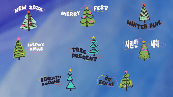 Videohive Cartoon Christmas Trees Titles for After Effects