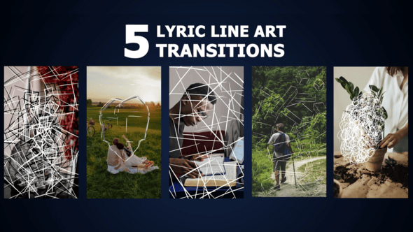 Videohive Lyric Line Art Transitions for After Effects