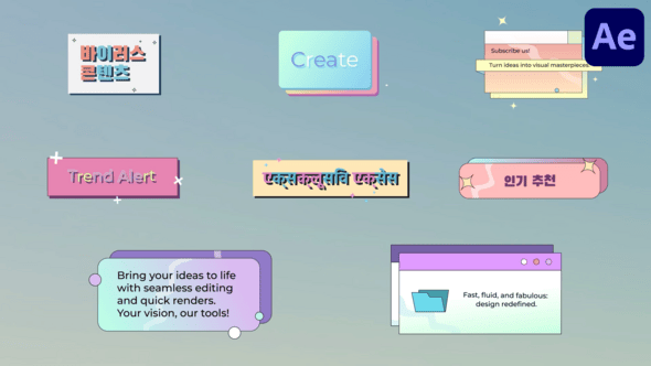 Videohive Gradient Folder Pop Ups Titles for After Effects