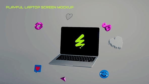 Videohive Playful Laptop Screen Mockup