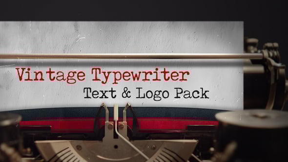 Videohive Vintage Typewriter – Text & Logo Pack