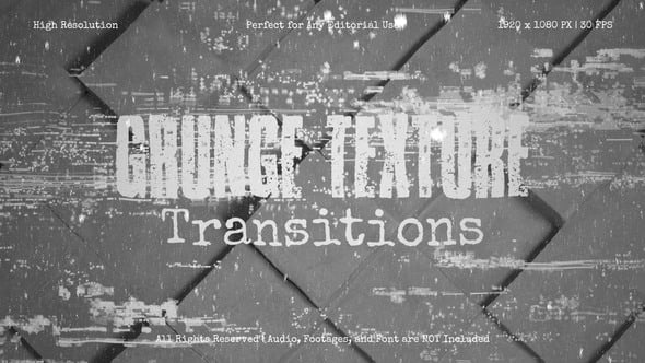 Videohive Grunge Texture Transitions Pack for After Effects