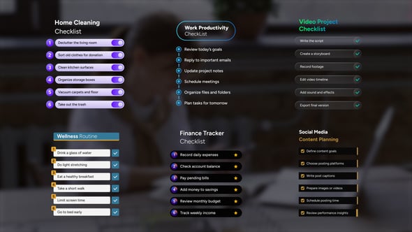 Videohive Checklist Elements