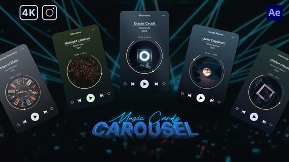 Videohive Music Cards Carousel