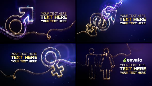 Videohive Gender Neon Symbols Intro // Gender Show