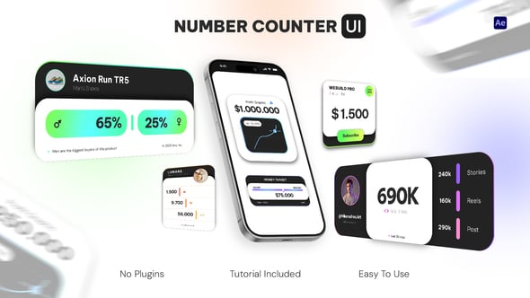 Videohive Number Counter UI – Infographic
