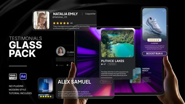 Videohive Testimonials Glass