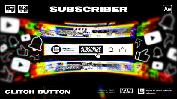 Videohive Youtube Glitch Subscribe
