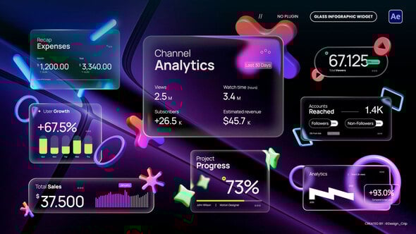 Videohive Glass Infographic Widget 60908163